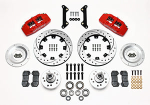 Wilwood Dynapro 6 Front Hub Kit 12.19in Drilled Red 70-78 Camaro