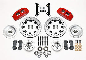 Wilwood Dynapro 6 Front Hub Kit 12.19in Drilled Red 70-78 Camaro - 0