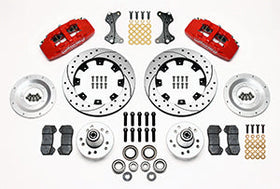 Wilwood Dynapro 6 Front Hub Kit 12.19in Drilled Red WWE ProSpindle - 0