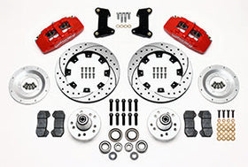 Wilwood Dynapro 6 Front Hub Kit 12.19in Drilled Red 74-80 Pinto/Mustang II Disc Spindle only - 0