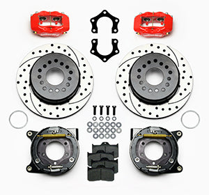 Wilwood Forged Dynalite P/S Park Brake Kit Drilled Red Mopar/Dana 2.50in Off w/Snap Ring Brng