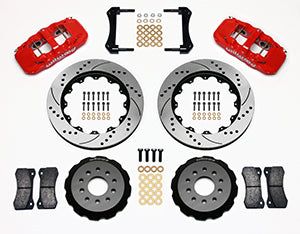 Wilwood AERO6 Front Hat Kit 14.00 Drilled Red 2005-2014 Mustang