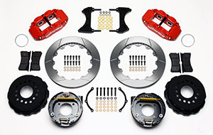 Wilwood Narrow Superlite 4R Rear P-Brk Kit 12.88in Red Chevy 12 Bolt w/ C-Clips Stggrd mt