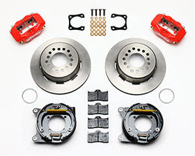 Wilwood Forged Dynalite P/S Park Brake Kit Red Chevy 12 Bolt-Spec 3.15in Brng Stggrd mt - 0