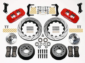 Wilwood AERO6 Front Hub Kit 14.00 Drilled Red 67-69 Camaro 64-72 Nova Chevelle