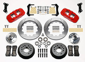 Wilwood AERO6 Front Hub Kit 14.00 Red 67-69 Camaro 64-72 Nova Chevelle - 0