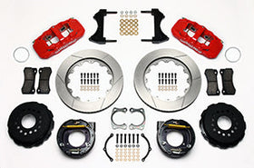 Wilwood AERO4 Rear P-Brake Kit 14.00in Red Big Ford New Style 2.36in Offset - 0