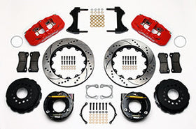 Wilwood AERO4 Rear P-Brake Kit 14.00in Drilled Red Chevy 12 Bolt-Spec 3.15in Brng - 0