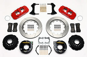 Wilwood AERO4 Rear P-Brake Kit 14.00in Red Small Ford 2.66in Offset - 0