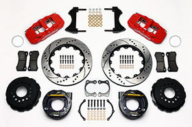Wilwood AERO4 Rear P-Brake Kit 14.00in Drill Red Big Ford New Style 2.50in Offset - 0