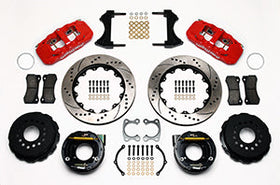 Wilwood AERO4 Rear P-Brake Kit 14.00in Drilled Red Small Ford 2.50in Offset - 0
