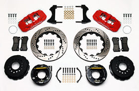 Wilwood AERO4 Rear P-Brake Kit 14.00in Drill Red 2005-2014 Mustang - 0