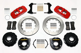 Wilwood AERO4 Rear P-Brake Kit 14.00in Red 2005-2014 Mustang - 0