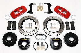 Wilwood AERO4 Rear P-Brake Kit 14.00in Drill Red Mopar/Dana 2.36in Off w/Snap Ring Brng - 0