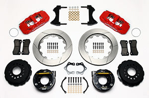 Wilwood AERO4 Rear P-Brake Kit 14.00in Red Mopar/Dana 2.36in Off w/Snap Ring Brng