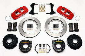 Wilwood AERO4 Rear P-Brake Kit 14.00in Red Ford 8.8 w/2.5in Offset-5 Lug - 0