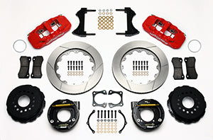 Wilwood AERO4 Rear P-Brake Kit 14.00in Red 58-64 Olds/Pontiac Ends 2.81in Offset