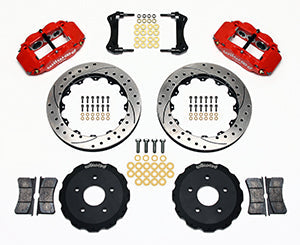 Wilwood Narrow Superlite 6R Front Hat Kit 13.06in Drill Red Backdraft Cobra (BMW E36 Based)