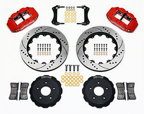 Wilwood Narrow Superlite 6R Front Hat Kit 14.00in Drill Red Backdraft Cobra (BMW E36 Based) - 0