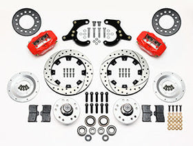 Wilwood Forged Dynalite Front Kit 11.75in Drilled Red 55-57 Chevy - 0