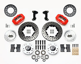 Wilwood Forged Dynalite Front Kit 11.00in Drill-Red 74-80 Pinto/Mustang II Disc Spindle only - 0