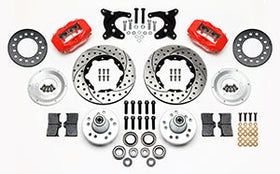 Wilwood Forged Dynalite Front Kit 11.00in Drilled Red 65-72 CDP A Body - 10in Drum - 0