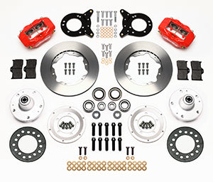 Wilwood Forged Dynalite Front Kit 11.00in Red 1965-1969 Mustang Disc & Drum Spindle