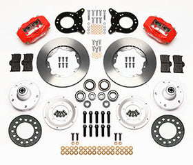 Wilwood Forged Dynalite Front Kit 11.00in Red 1965-1969 Mustang Disc & Drum Spindle - 0