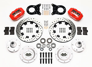 Wilwood Forged Dynalite Front Kit 12.19in Drill Red 1965-1969 Mustang Disc & Drum Spindle