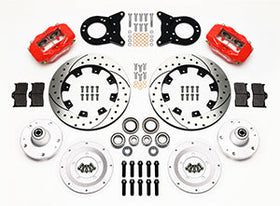 Wilwood Forged Dynalite Front Kit 12.19in Drill Red 1965-1969 Mustang Disc & Drum Spindle - 0