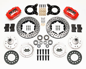 Wilwood Forged Dynalite Front Kit 11.00in Drill Red 1970-1973 Mustang Disc & Drum Spindle