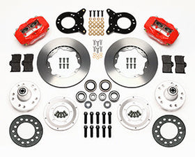 Wilwood Forged Dynalite Front Kit 11.00in Red 1970-1973 Mustang Disc & Drum Spindle - 0