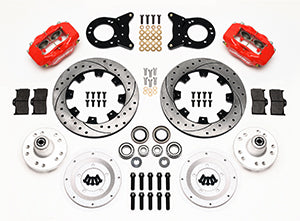Wilwood Forged Dynalite Front Kit 12.19in Drill Red 1970-1973 Mustang Disc & Drum Spindle