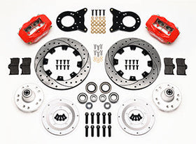Wilwood Forged Dynalite Front Kit 12.19in Drill Red 1970-1973 Mustang Disc & Drum Spindle - 0