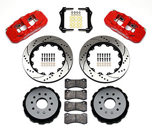 Wilwood AERO4 Rear Kit 14.00in Drilled Red 97-04 Corvette C5/Z06 05-13 C6