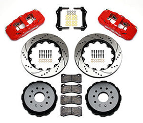 Wilwood AERO4 Rear Kit 14.00in Drilled Red 97-04 Corvette C5/Z06 05-13 C6 - 0
