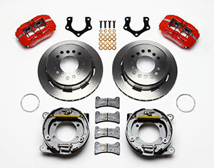 Wilwood Dynapro Low-Profile 11.00in P-Brake Kit - Red Mopar/Dana 2.50in Off w/Snap Ring Brng