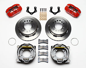Wilwood Dynapro Low-Profile 11.00in P-Brake Kit - Red Mopar/Dana 2.36in Off w/Snap Ring Brng