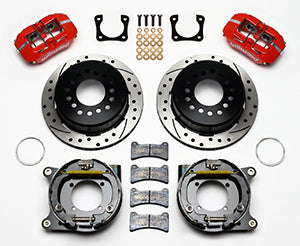 Wilwood Dynapro Low-Profile 11.00in P-Brake Kit Drill-Red Chevy 12 Bolt Spcl 2.81in Offset
