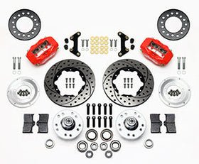 Wilwood Forged Dynalite Front Kit 11.00in Drill-Red 49-54 Chevy / 53-62 Corvette - 0