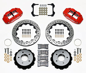 Wilwood Narrow Superlite 4R Rear Kit 12.88in Drilled Red 84-87 Corvette C4