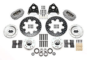 Wilwood Forged Dynalite Front Drag Kit Drilled Rotor 1970-1973 Mustang Disc & Drum Spindle - 0