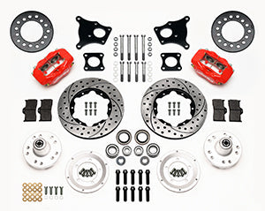 Wilwood Forged Dynalite Front Kit 11.00in Drill-Red AMC 71-76 OE Disc w/o Bendix Brakes