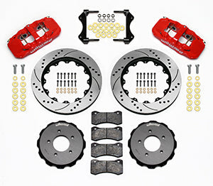 Wilwood AERO6 Front Hat Kit 14.00 Drilled Red 99-06 BMW E46