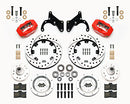 Wilwood Forged Dynalite Front Kit 12.19in Drilled Red 65-68 Chevy Impala -Drum Spindle-2