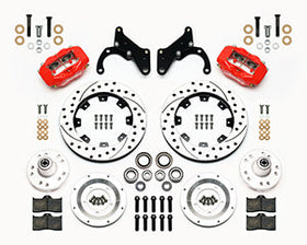 Wilwood Forged Dynalite Front Kit 12.19in Drilled Red 65-68 Chevy Impala -Drum Spindle - 0