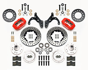 Wilwood Forged Dynalite Front Kit 11.00in Drill-Red 69-70 Impala Drum/Disc 69-82 Vette