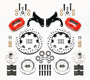 Wilwood Forged Dynalite Front Kit 12.19in Drilled Red 69-70 Impala Drum/Disc 69-82 Vette
