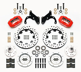 Wilwood Forged Dynalite Front Kit 12.19in Drilled Red 69-70 Impala Drum/Disc 69-82 Vette - 0