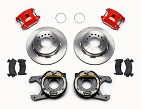 Wilwood D154 P/S Park Brake Kit Red Chevy 12 Bolt 2.75in Off w/ C-Clips - 0